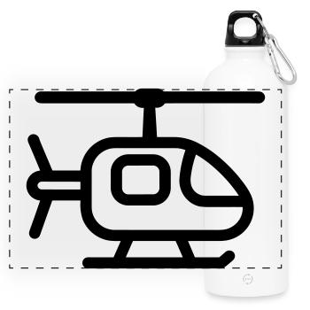 helicopter - Panoramic Drinks Bottle with Carabiner 750 ml - white - Front
