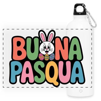 Lapin de Pâques - Gourde panoramique avec mousqueton 750 ml - blanc - Devant