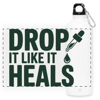 Homöopathie Lass es ab, als würde es professionell heilen. - Panorama Trinkflasche mit Karabiner 750 ml - Weiß - Vorne