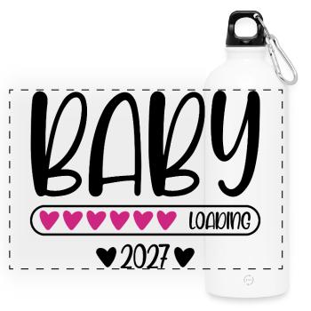 Chargement du bébé 2027 - Gourde panoramique avec mousqueton 750 ml - blanc - Devant