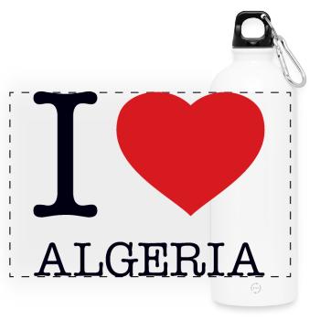 I LOVE ALGERIA Algerien - Panorama Trinkflasche mit Karabiner 750 ml - Weiß - Vorne