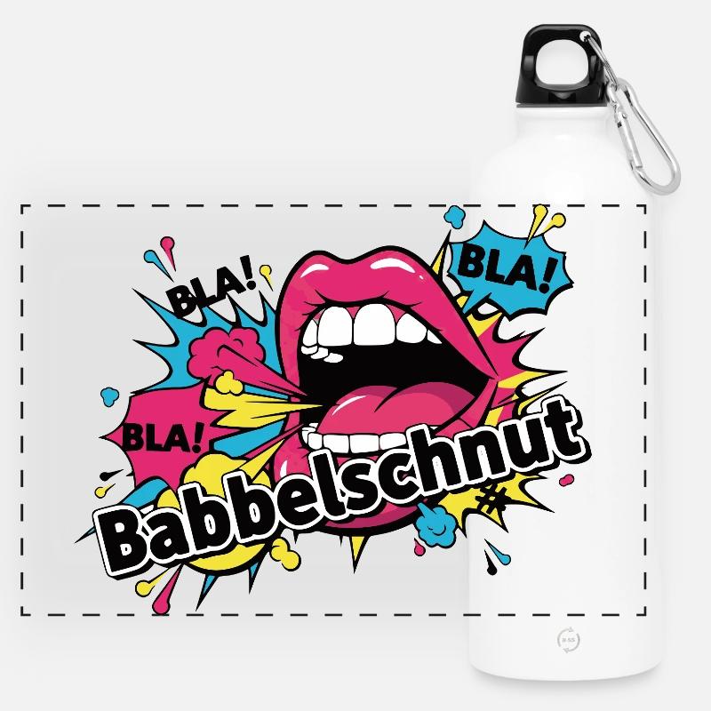 Babbelschnut - dialecte proverbique du Bade - Gourde panoramique avec mousqueton 750 ml - blanc