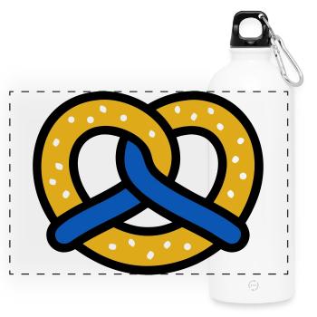 Motif de diamants de bretzel Bavaria Volksfest Munich - Gourde panoramique avec mousqueton 750 ml - blanc - Devant