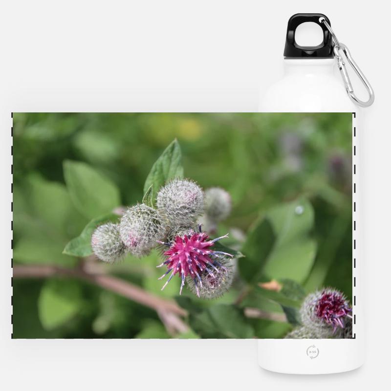 Burdock - Panoramic Drinks Bottle with Carabiner 750 ml - white