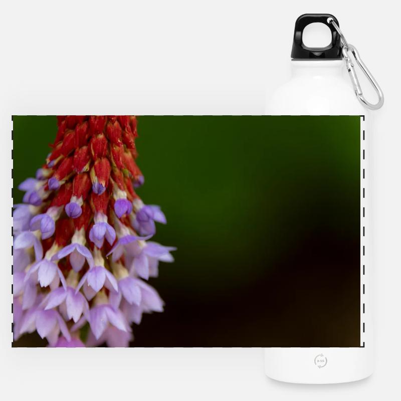 Lavender Blossom Gradient Pattern - Panoramic Drinks Bottle with Carabiner 750 ml - white