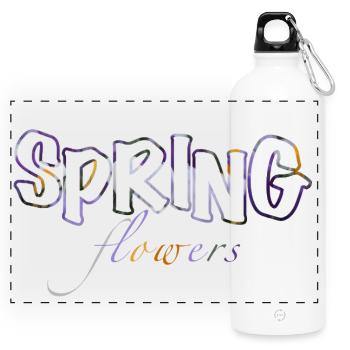 Spring Blossom Colors of Crocuses - Panoramic Drinks Bottle with Carabiner 750 ml - white - Front