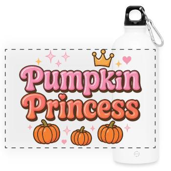 pumpkin princess / helloween design - Panorama Trinkflasche mit Karabiner 750 ml - Weiß - Vorne