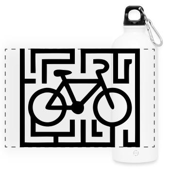 Puzzles difficiles dans le labyrinthe vélo - Gourde panoramique avec mousqueton 750 ml - blanc - Devant