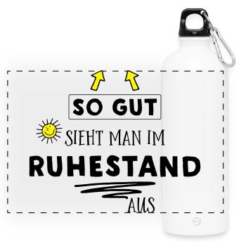 Lustiges T-Shirt für Rentner - Panorama Trinkflasche mit Karabiner 750 ml - Weiß - Vorne