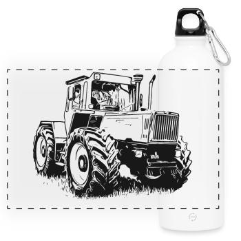 MB trac 1600 turbo | Traktor - Panorama Trinkflasche mit Karabiner 750 ml - Weiß - Vorne