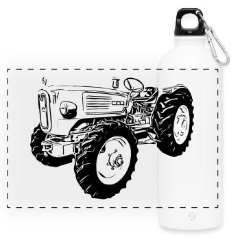 Tracteur agricole diesel à quatre roues motrices 4N2 - Gourde panoramique avec mousqueton 750 ml - blanc - Devant