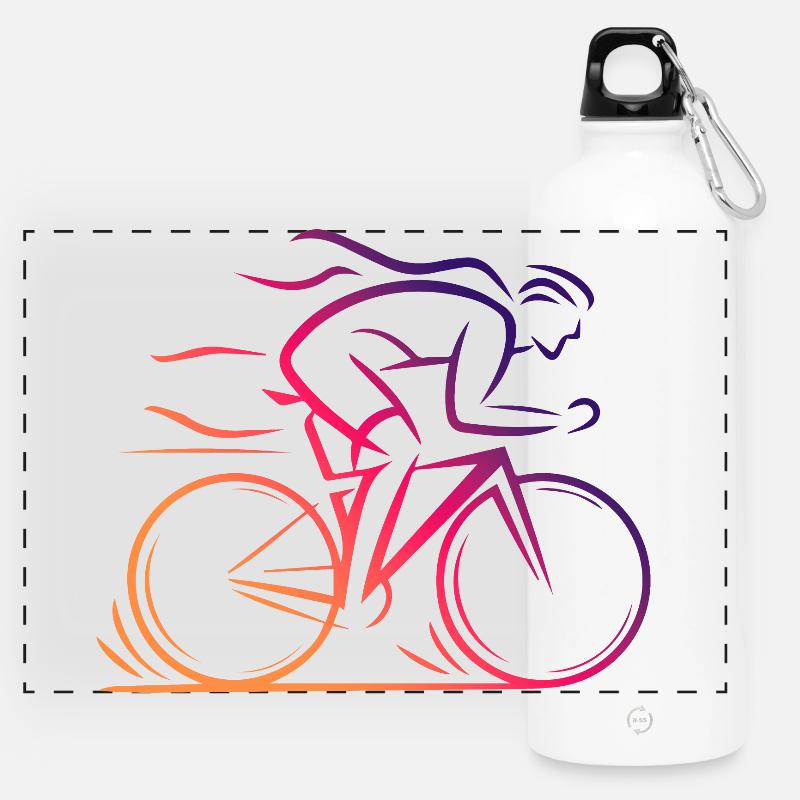 Minimalist Cycling Design - Panoramic Drinks Bottle with Carabiner 750 ml - white