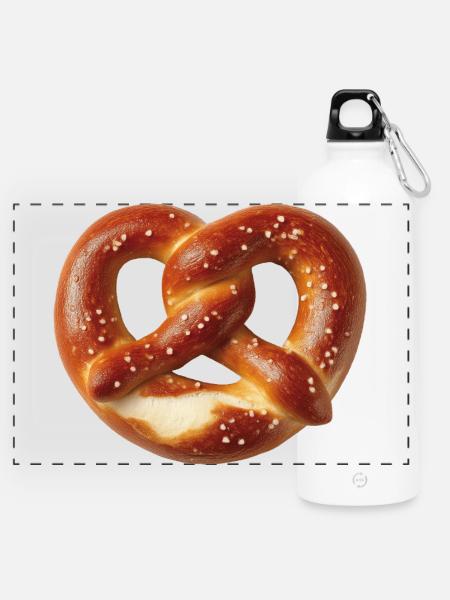Brezel - Panorama Trinkflasche mit Karabiner 750 ml - Weiß