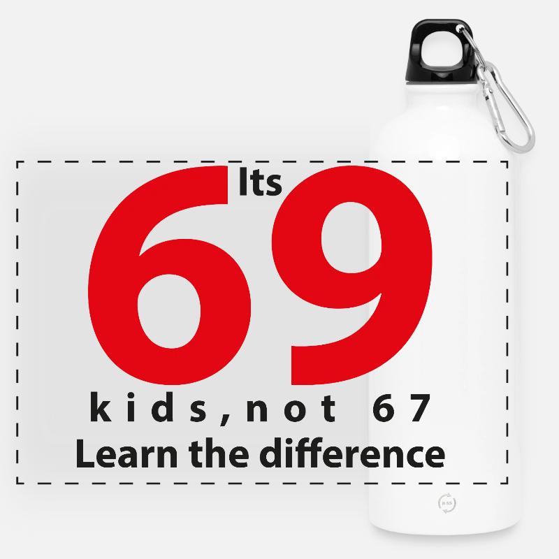 its_69 note 67 black - Panoramic Drinks Bottle with Carabiner 750 ml - white