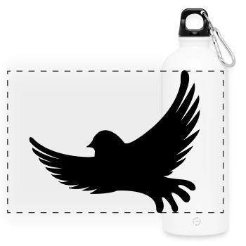 Bird Vogel - Gourde panoramique avec mousqueton 750 ml - blanc - Devant
