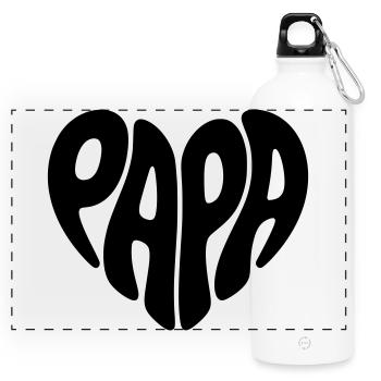 Papa - Panorama Trinkflasche mit Karabiner 750 ml - Weiß - Vorne