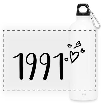 1991 - Panorama Trinkflasche mit Karabiner 750 ml - Weiß - Vorne