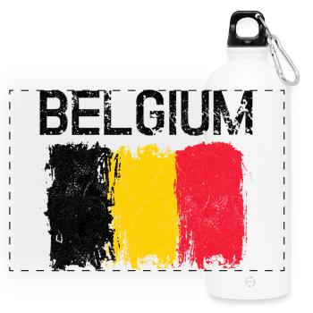 Bold Yellow Red Brush Streaks - Panoramic Drinks Bottle with Carabiner 750 ml - white - Front