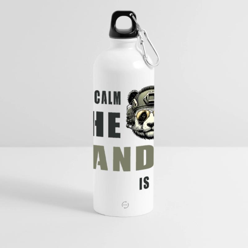 Tactical Panda – Keep Calm Panoramic Drinks Bottle with Carabiner 750 ml