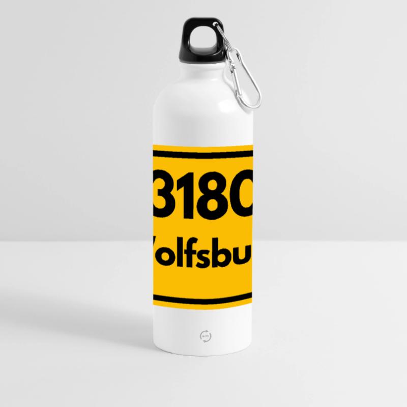 OLD POSTCODE POSTCODE RETRO 3180 WOLFSBURG Panoramic Drinks Bottle with Carabiner 750 ml