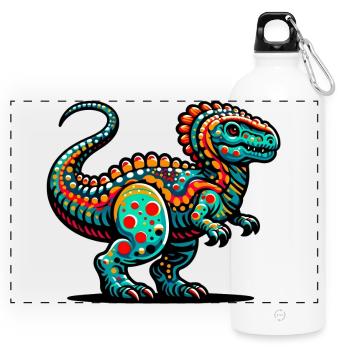 Dinosaure - Gourde panoramique avec mousqueton 750 ml - blanc - Devant