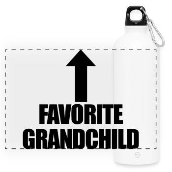 Favorite grandchild - Panoramic Drinks Bottle with Carabiner 750 ml - white - Front