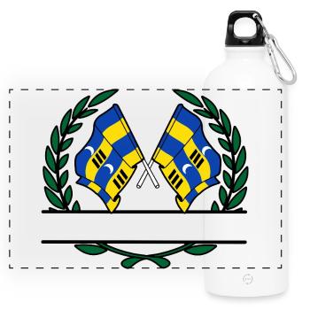 Ameland Laurel Custom – Inselausgabe - Panorama Trinkflasche mit Karabiner 750 ml - Weiß - Vorne