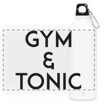 Gym & Tonic - Panorama Trinkflasche mit Karabiner 750 ml - Weiß - Vorne
