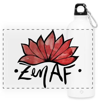 Éclat de feuille aquarelle rouge - Gourde panoramique avec mousqueton 750 ml - blanc - Devant