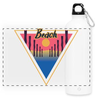 Triangle de la plage - Gourde panoramique avec mousqueton 750 ml - blanc - Devant