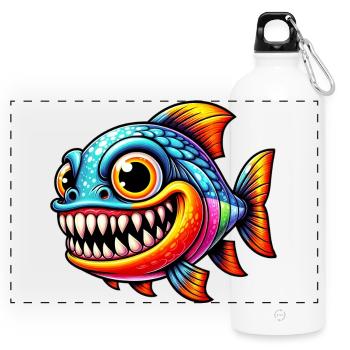 Piranha - Gourde panoramique avec mousqueton 750 ml - blanc - Devant