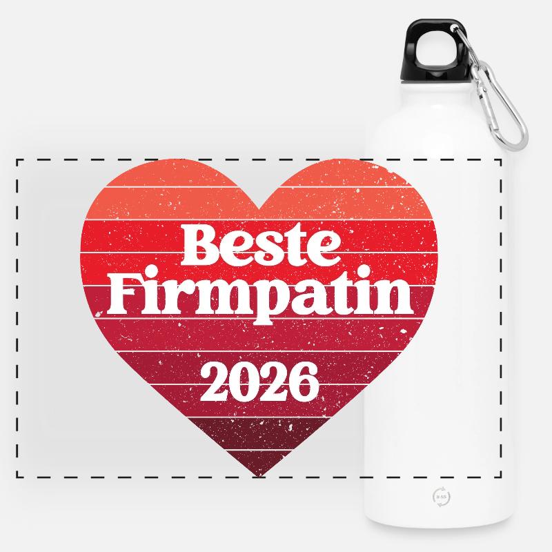 Confirmation Sponsor 2026 Confirmation Confirmation Sponsor Best Sponsor Aunt - Panoramic Drinks Bottle with Carabiner 750 ml - white