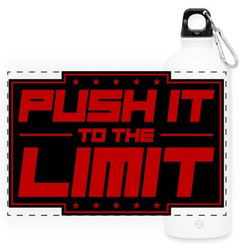 Push It To The Limit - Panorama Trinkflasche mit Karabiner 750 ml - Weiß - Vorne