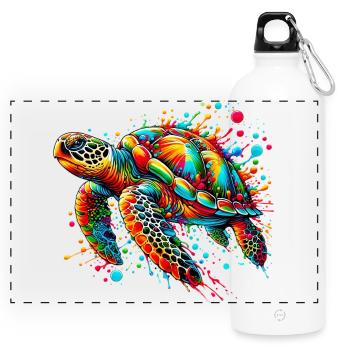 Turtle - Panoramic Drinks Bottle with Carabiner 750 ml - white - Front