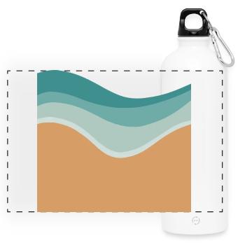 Minimal beach - Panoramic Drinks Bottle with Carabiner 750 ml - white - Front