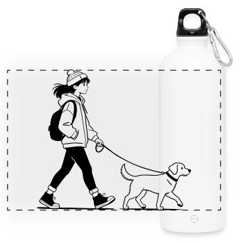 Promenade de chien - Gourde panoramique avec mousqueton 750 ml - blanc - Devant