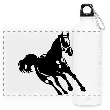 Pferd - Panoramic Drinks Bottle with Carabiner 750 ml - white - Front