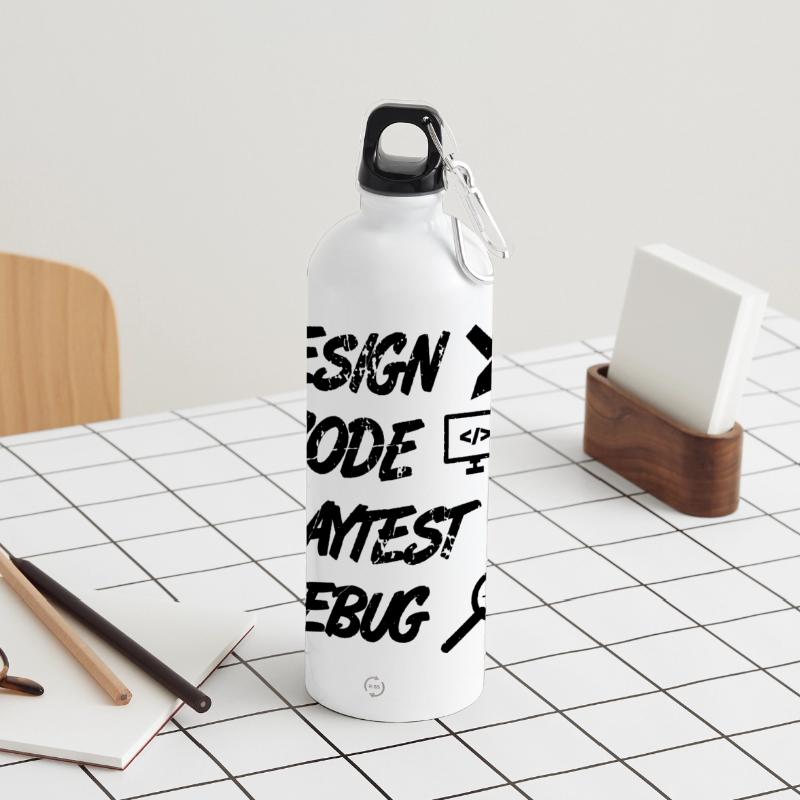 Design Code Playtest Debug Panorama Trinkflasche mit Karabiner 750 ml