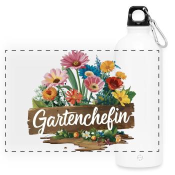 Responsable de jardin de jardinage - Gourde panoramique avec mousqueton 750 ml - blanc - Devant