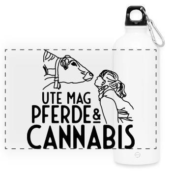Désherbage du chanvre Canabis - Gourde panoramique avec mousqueton 750 ml - blanc - Devant