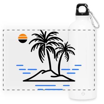 Île Palm - Gourde panoramique avec mousqueton 750 ml - blanc - Devant