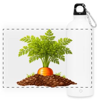 Jardin de carotte dans le sol Design de la nature - Gourde panoramique avec mousqueton 750 ml - blanc - Devant