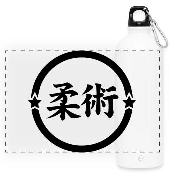 Jujutsu Jiu Jitsu Jiujitsu Ju-jitsu Jiu-jitsu - Panoramic Drinks Bottle with Carabiner 750 ml - white - Front