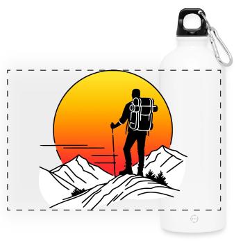 Hiking 1 - Panoramic Drinks Bottle with Carabiner 750 ml - white - Front