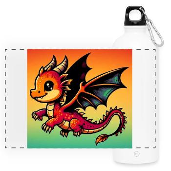 dragon - Panoramic Drinks Bottle with Carabiner 750 ml - white - Front