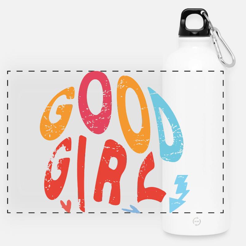 Good Girl - Panoramic Drinks Bottle with Carabiner 750 ml - white