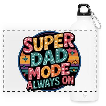 Super Mode Papa Toujours Activé - Gourde panoramique avec mousqueton 750 ml - blanc - Devant
