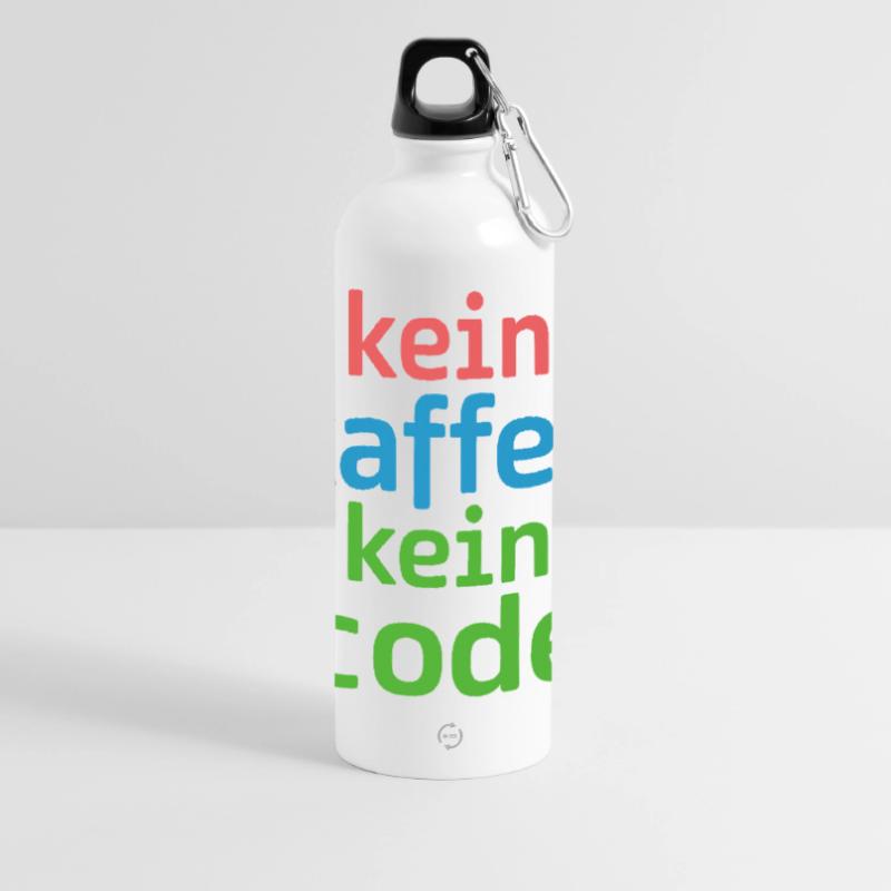 No Coffee No Code Programmer Computer Scientist Panoramic Drinks Bottle with Carabiner 750 ml
