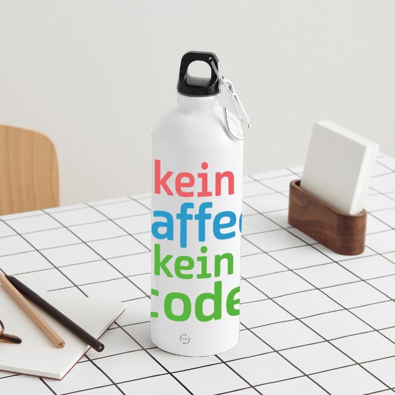 No Coffee No Code Programmer Computer Scientist Panoramic Drinks Bottle with Carabiner 750 ml