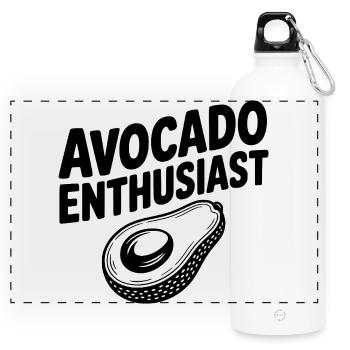 Avocado-Enthusiast - Panorama Trinkflasche mit Karabiner 750 ml - Weiß - Vorne